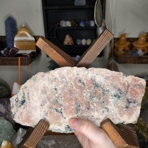 Pink Amethyst W/ Moss (Iron Oxide) Crystal Slab W/ Stand